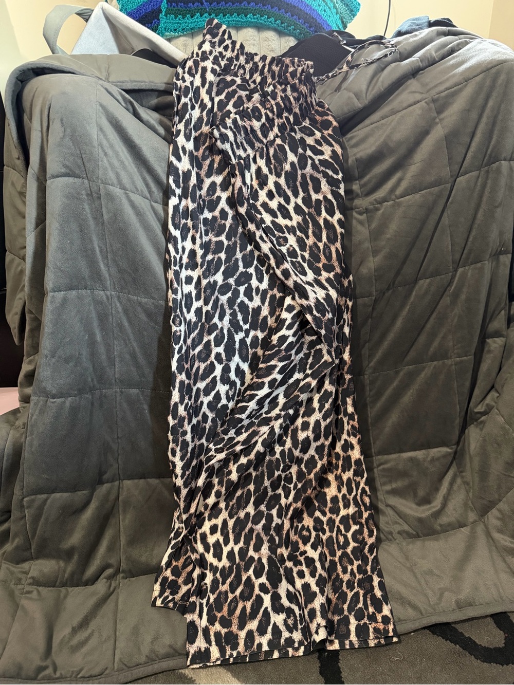 Leopard Print wide leg pants - Black, Brown, Cream